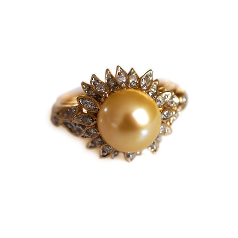 Diamond and Pearl Dress Ring