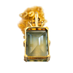 Emerald Cut Prasiolite and Diamond Cocktail Necklace 2005