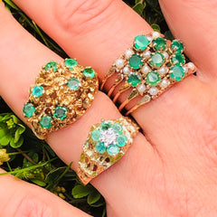 Emerald & Diamond Dress Ring 1970s