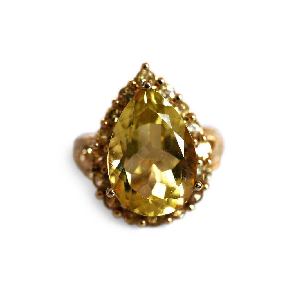 Enormous Oro Verde Pear Drop Cocktail Ring 2007