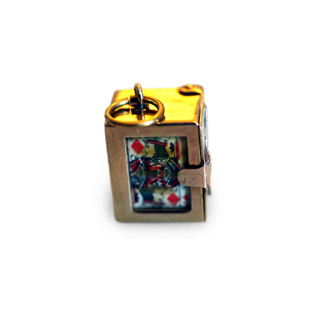 Georg Jensen Articulated Enamelled Gold Deck of Cards 1969 Pendant