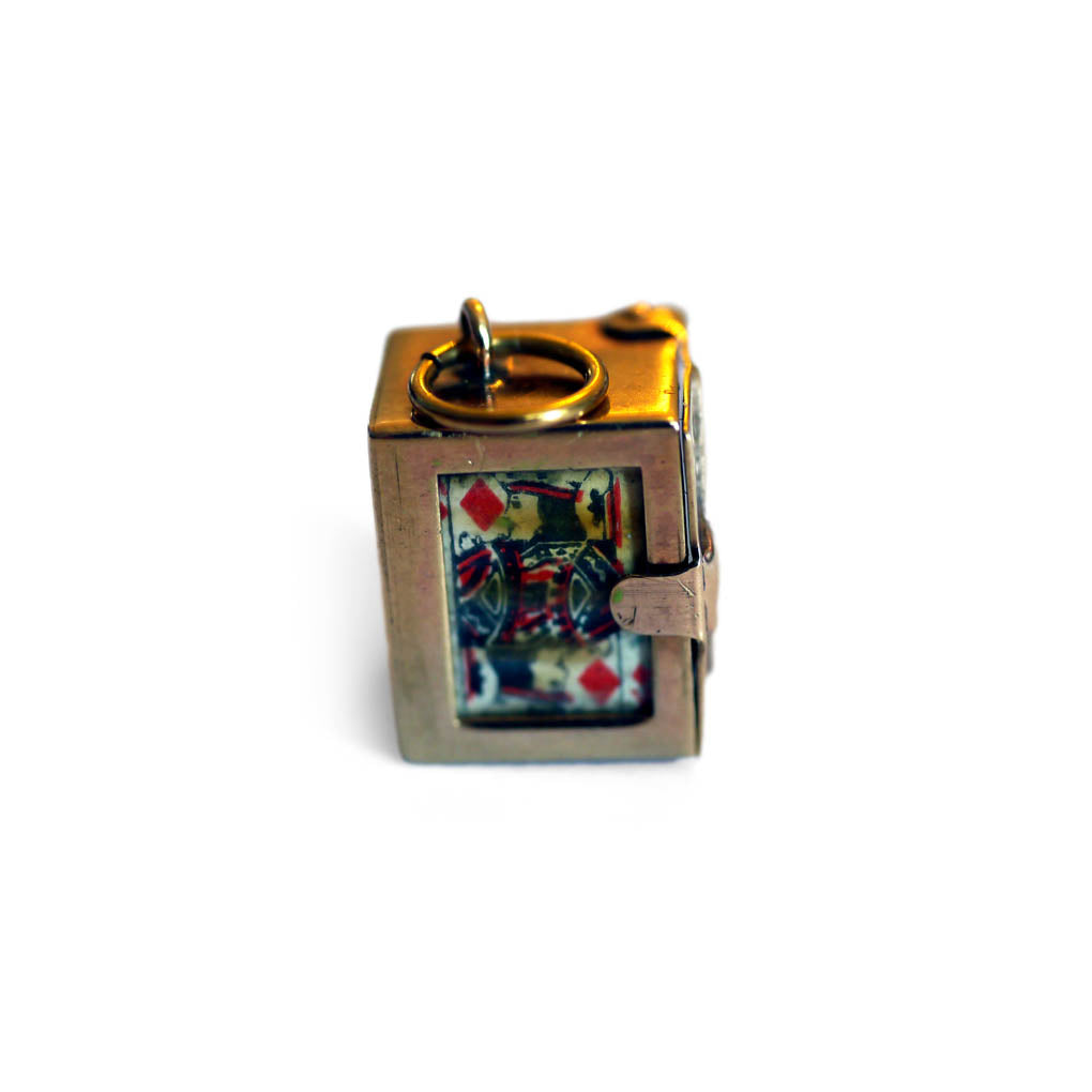 Georg Jensen Articulated Enamelled Gold Deck of Cards 1969 Pendant