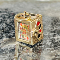 Georg Jensen Articulated Enamelled Gold Deck of Cards 1969 Pendant