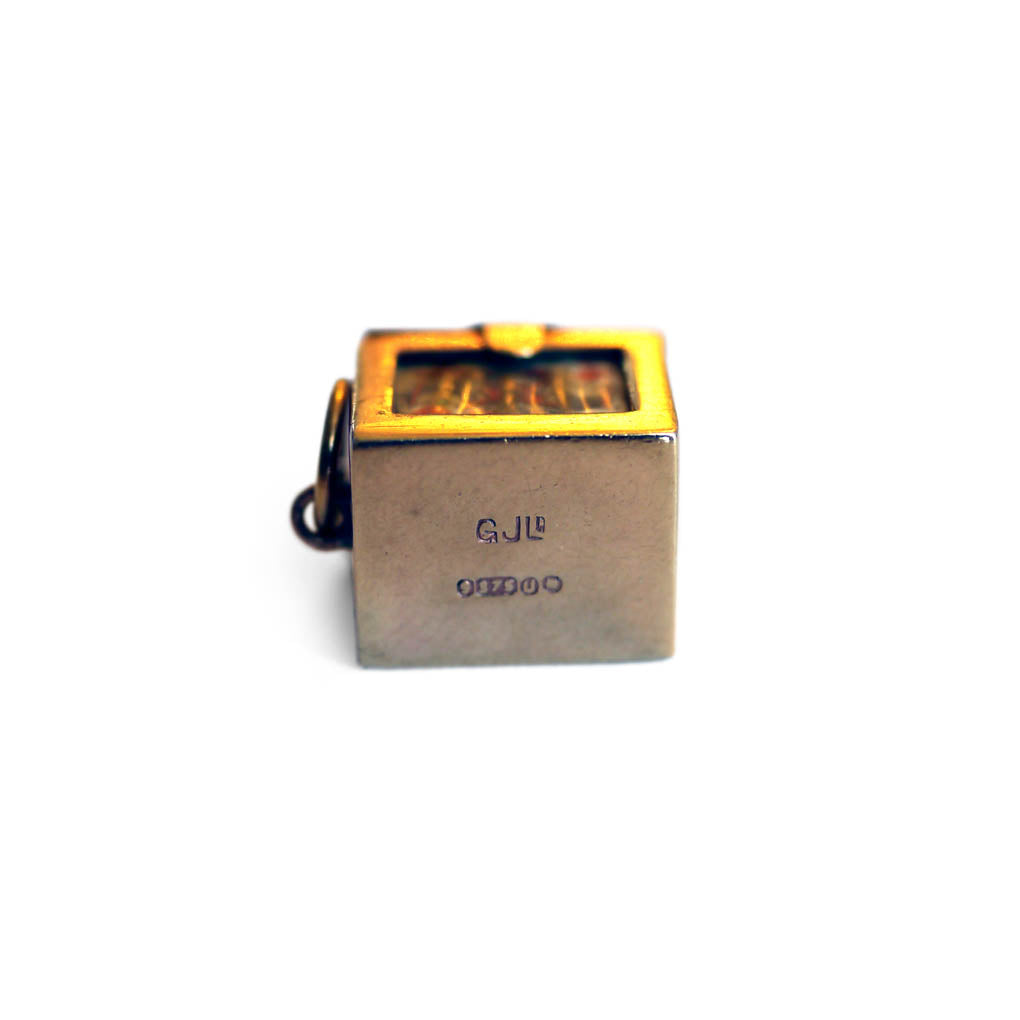 Georg Jensen Articulated Enamelled Gold Deck of Cards 1969 Pendant