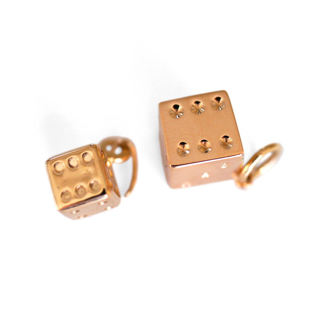 Tine Dice Gold Vintage Pendant