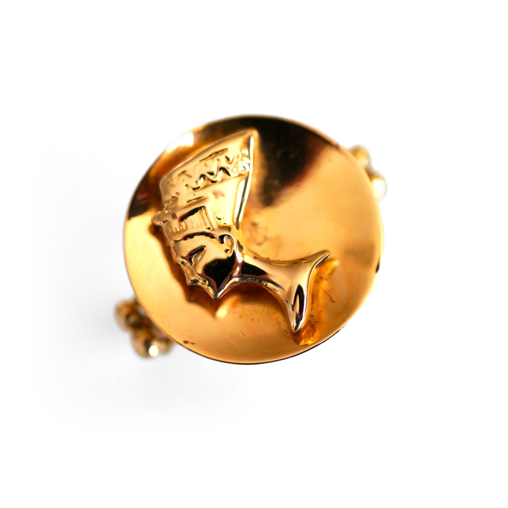 Vintage Gold Queen Nefertiti Dress Ring