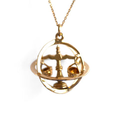 Vintage Articulated Pendant Lady Justice Libra