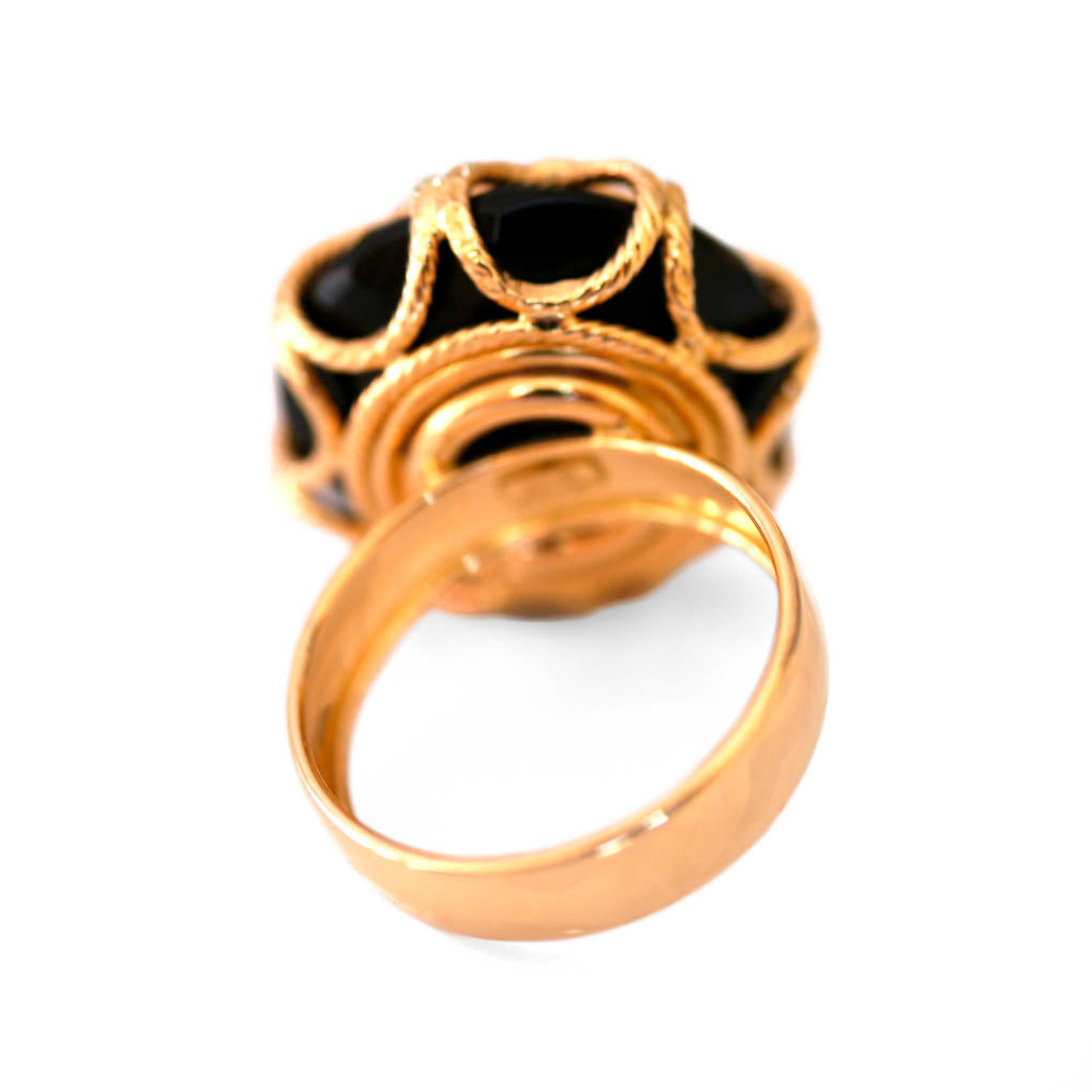 MILOR Amethyst & Black Onyx Cocktail Ring