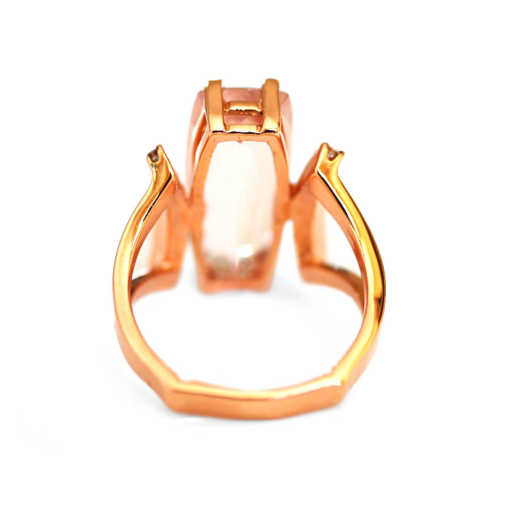 Magnificent Morganite and Diamond Rose Gold Cocktail Ring