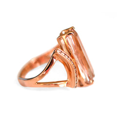 Magnificent Morganite and Diamond Rose Gold Cocktail Ring