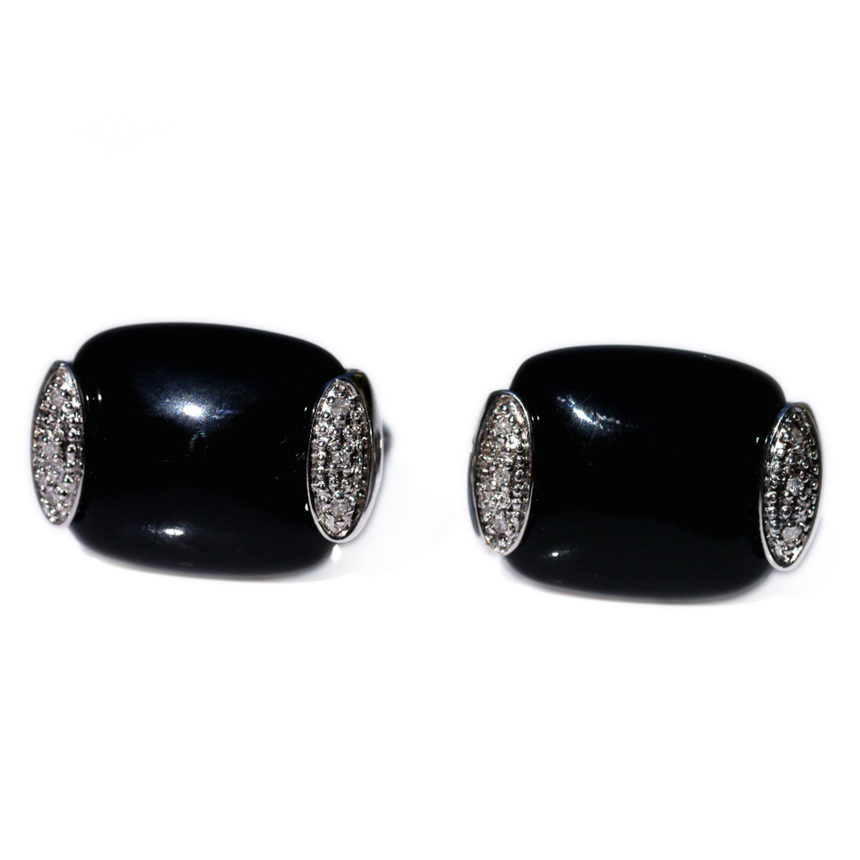 Silver Linings: Black Onyx & Pave Diamond Cufflinks