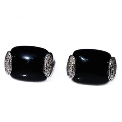 Silver Linings: Black Onyx & Pave Diamond Cufflinks