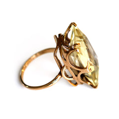 Lemon Quartz (Oro Verde) Cocktail Ring