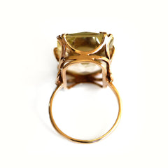 Lemon Quartz (Oro Verde) Cocktail Ring