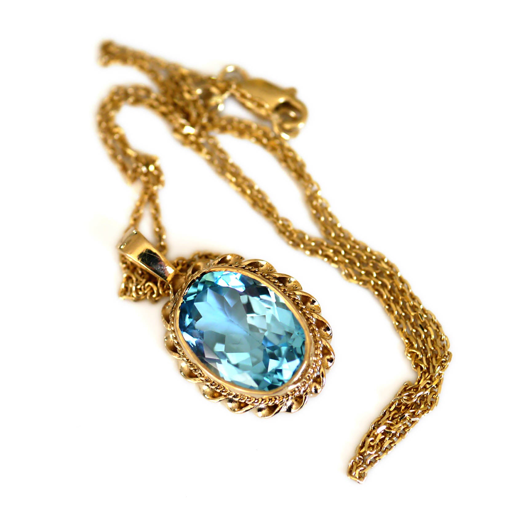 Blue Topaz Pendant Necklace
