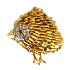 Dazzling Diamond & Ruby Eyed Chick Pendant