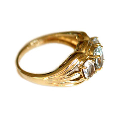 Blue Topaz Trilogy Ring