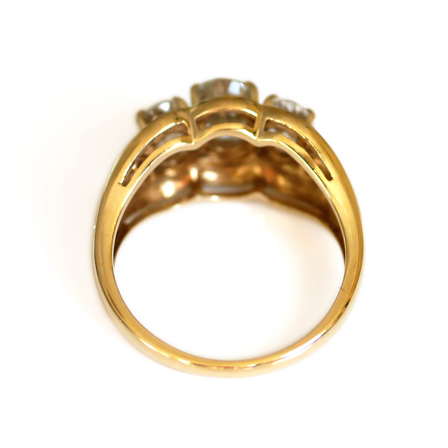 Blue Topaz Trilogy Ring