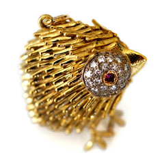Dazzling Diamond & Ruby Eyed Chick Pendant