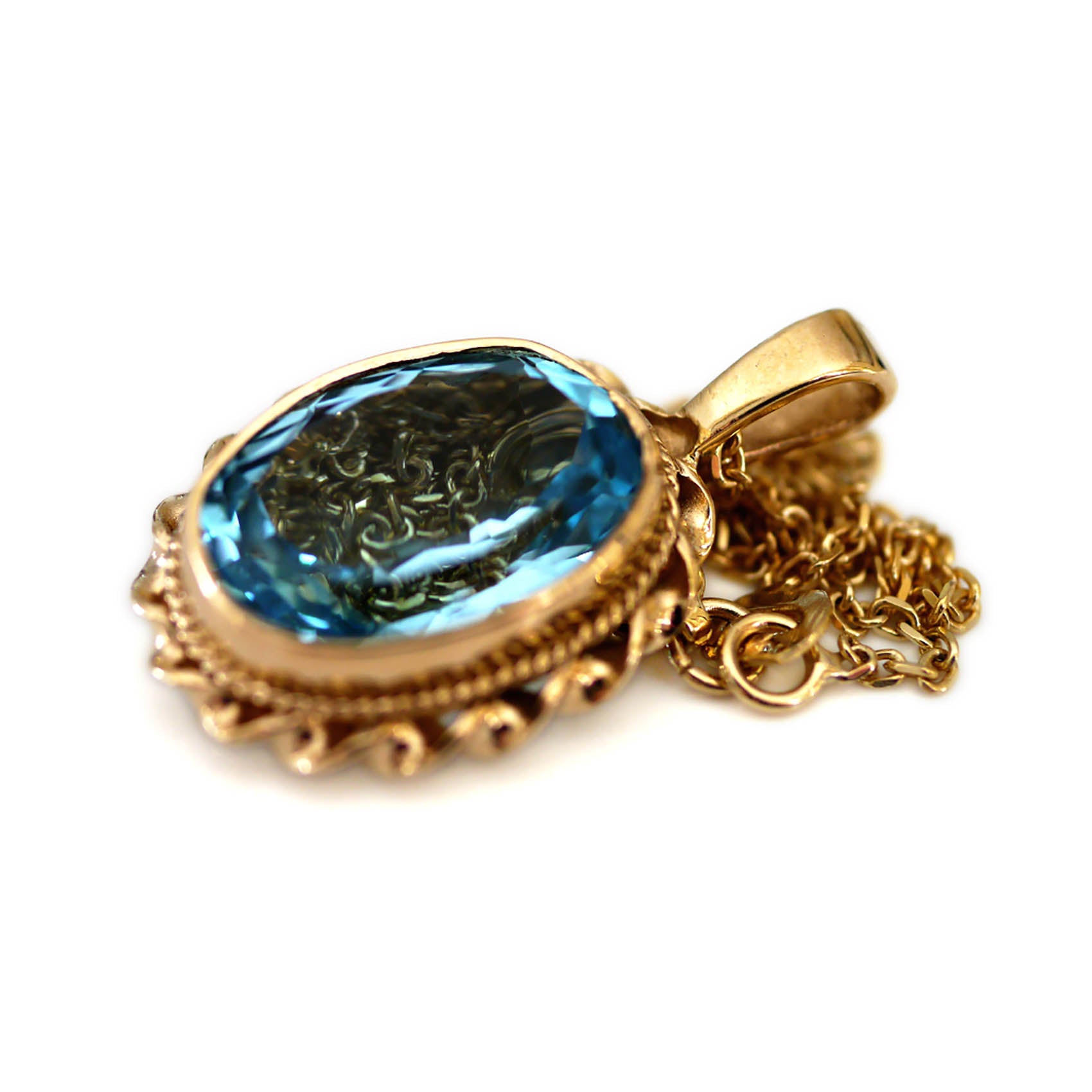 Blue Topaz Pendant Necklace