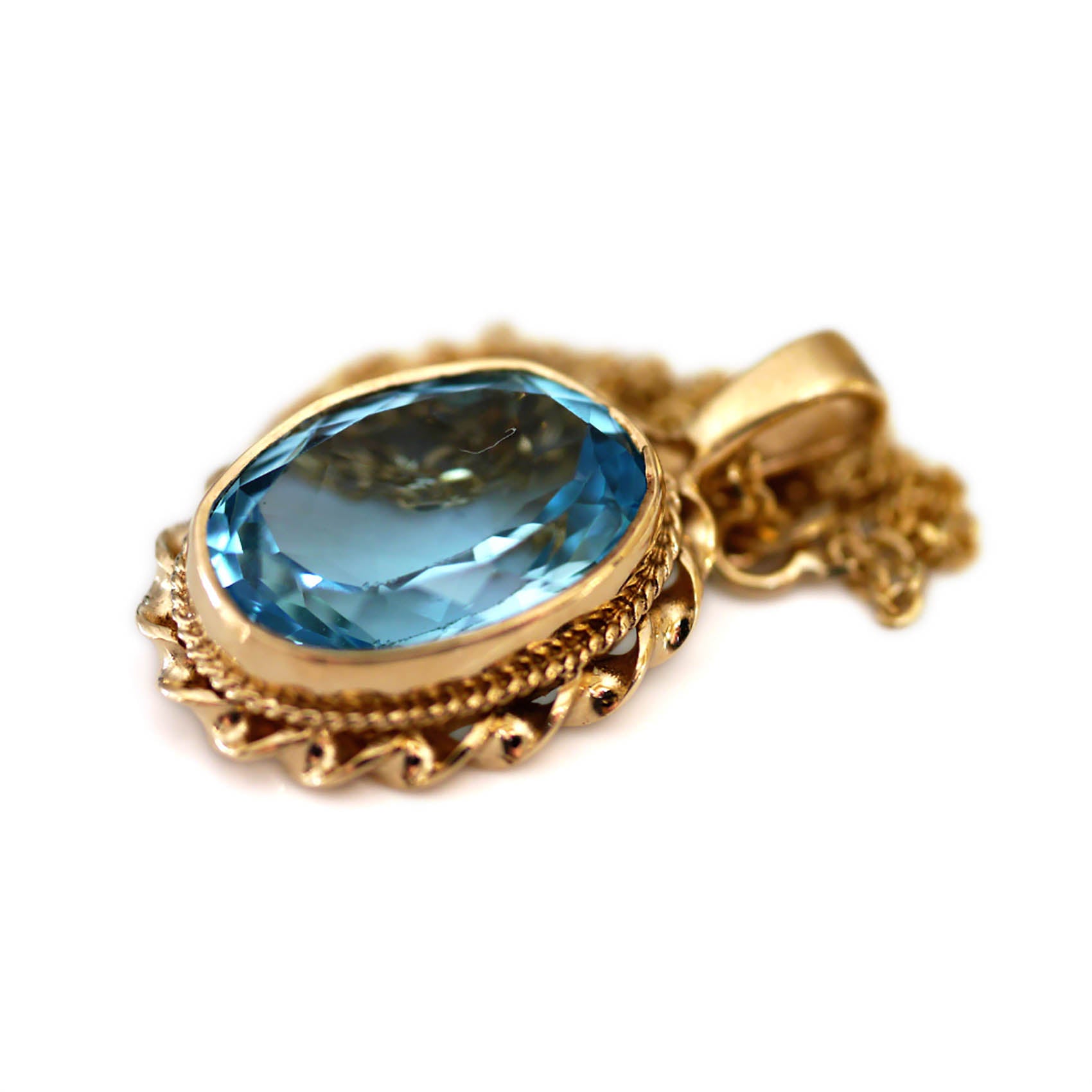 Blue Topaz Pendant Necklace