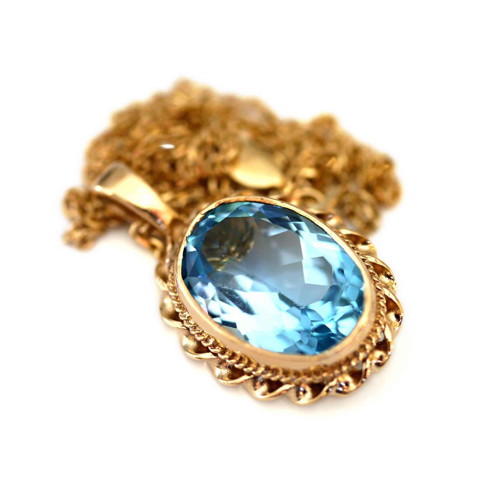 Blue Topaz Pendant Necklace