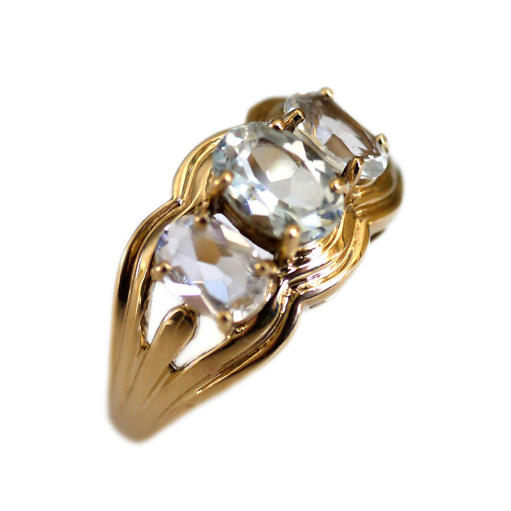 Blue Topaz Trilogy Ring