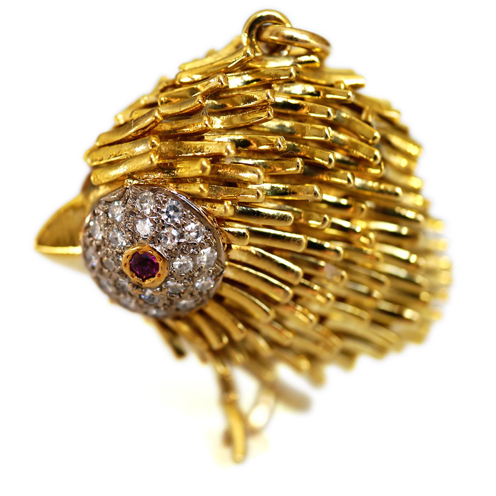 Dazzling Diamond & Ruby Eyed Chick Pendant
