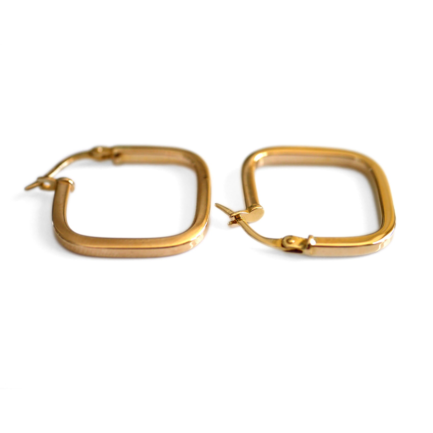 Gold Glorious Gold: Square Hoops (Medium)