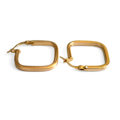 Gold Glorious Gold: Square Hoops (Medium)