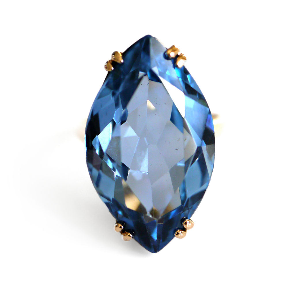 Blue Topaz 1960s Cocktail Ring