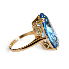 Blue Topaz 1960s Cocktail Ring