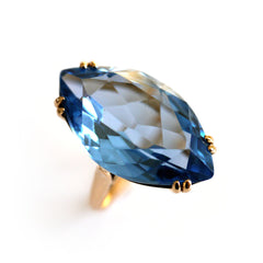 Blue Topaz 1960s Cocktail Ring