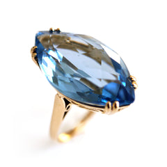 Blue Topaz 1960s Cocktail Ring
