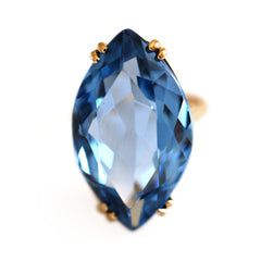 Blue Topaz 1960s Cocktail Ring