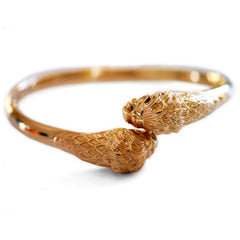 Gold Glorious Gold: 1980s Double Headed Lion Torque Bangle