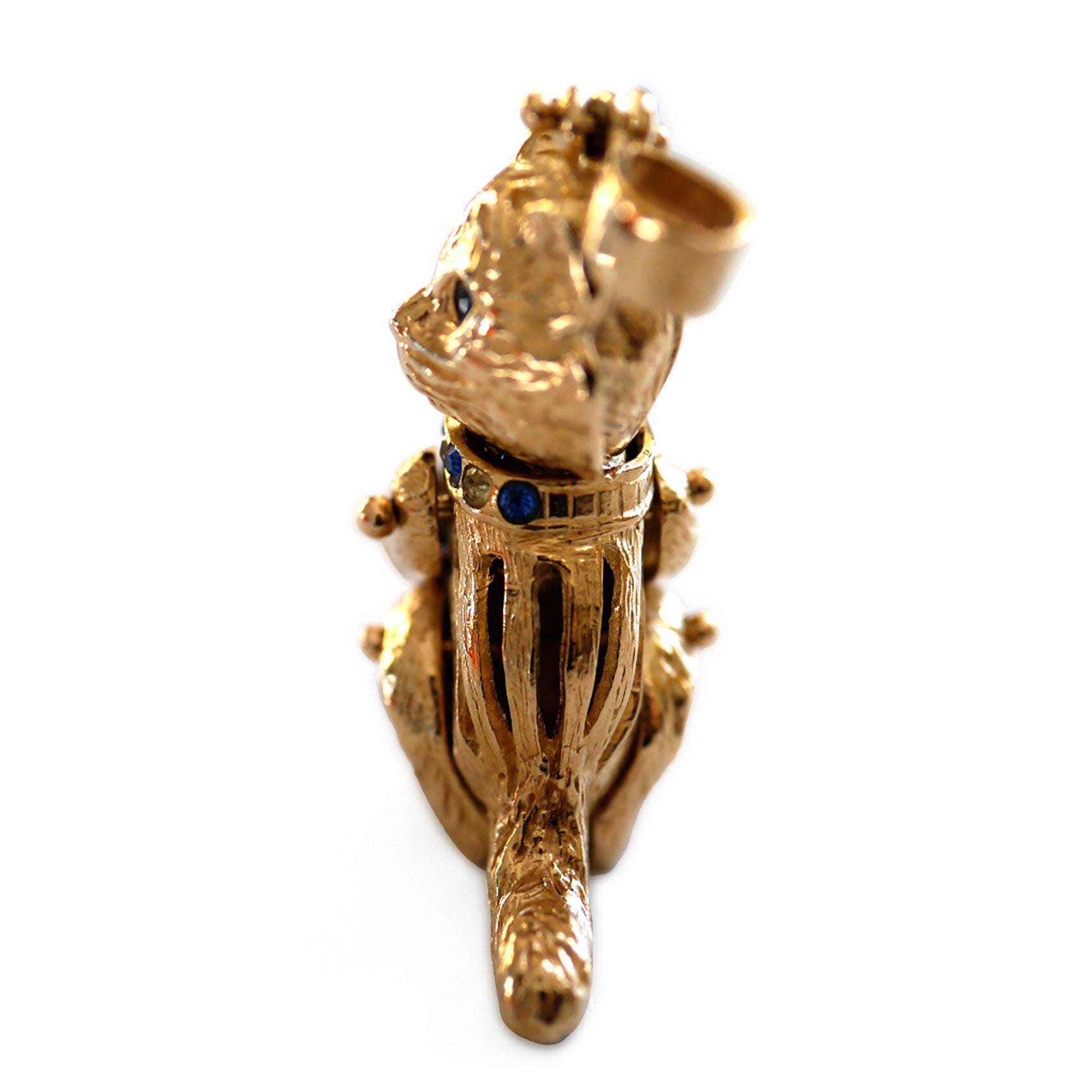 Articulated 1990s Gold Cat Pendant