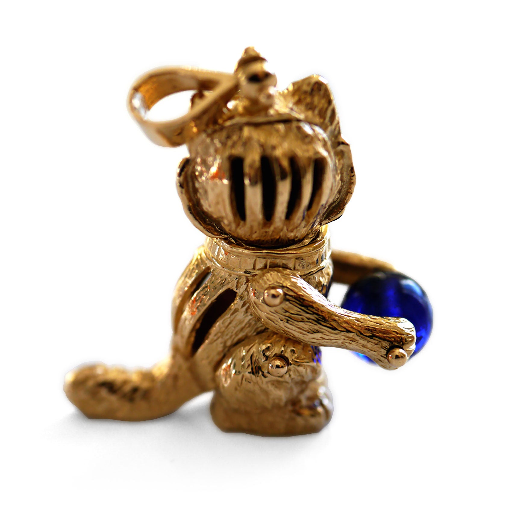 Articulated 1990s Gold Cat Pendant