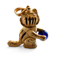 Articulated 1990s Gold Cat Pendant