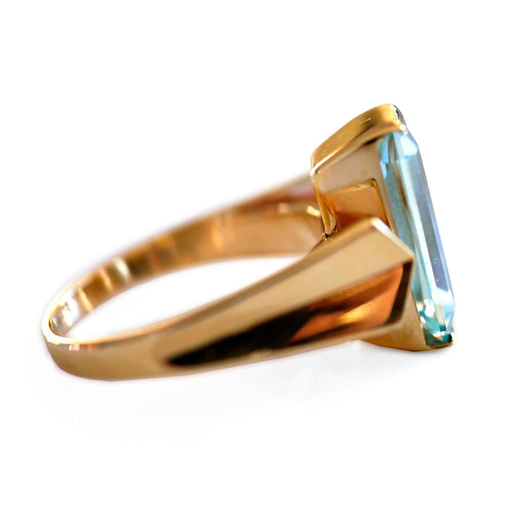Astounding Aquamarine 1970s Sputnik Ring