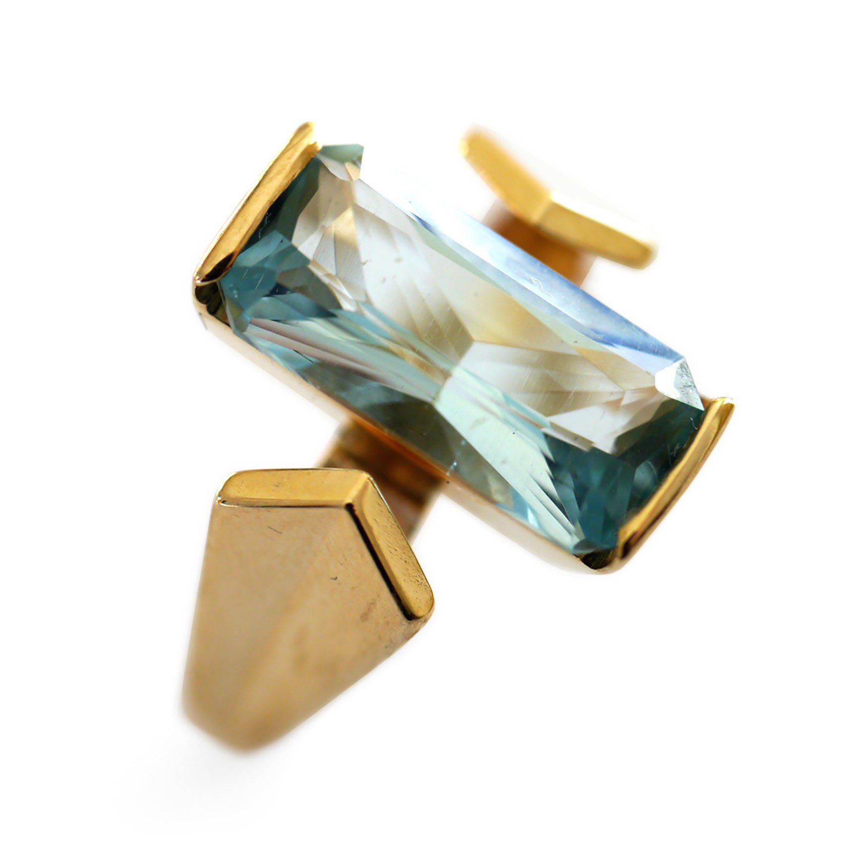Astounding Aquamarine 1970s Sputnik Ring