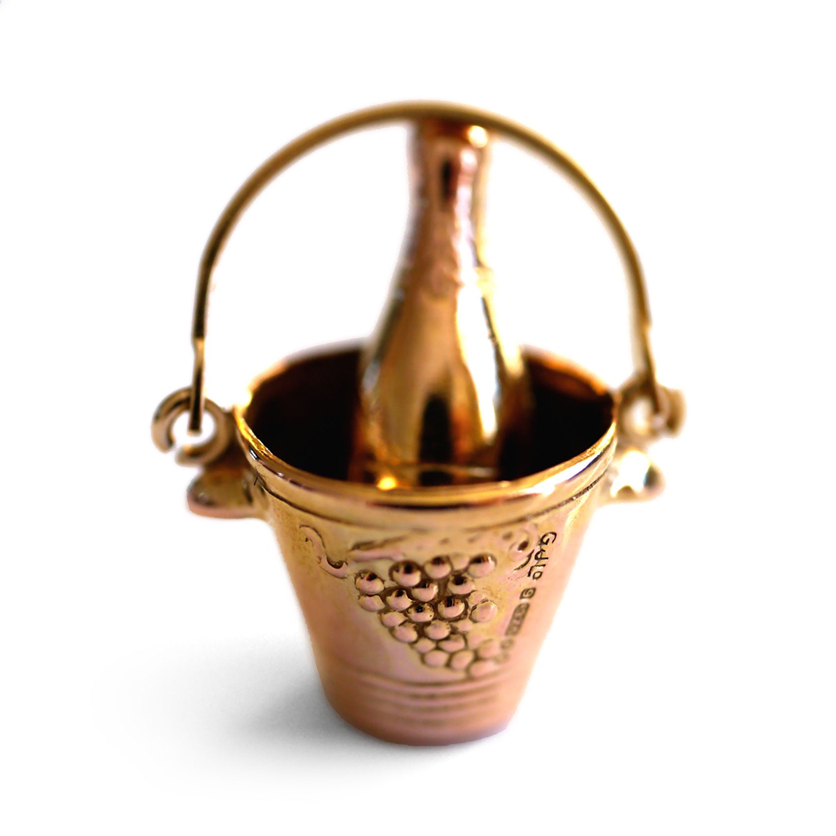 Vintage 1970s Champagne Bottle & Bucket Pendant