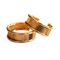 Vintage Gold Ridged Hoops