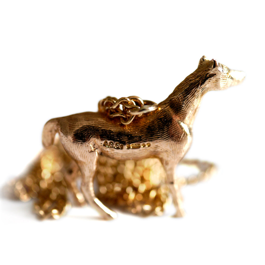 Vintage 1970s Gold Horse Necklace