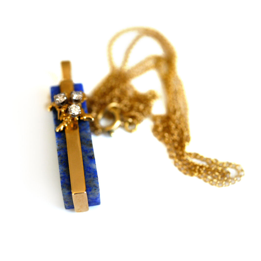 1975 Dazzling Diamond and Lapis Lazuli Necklace
