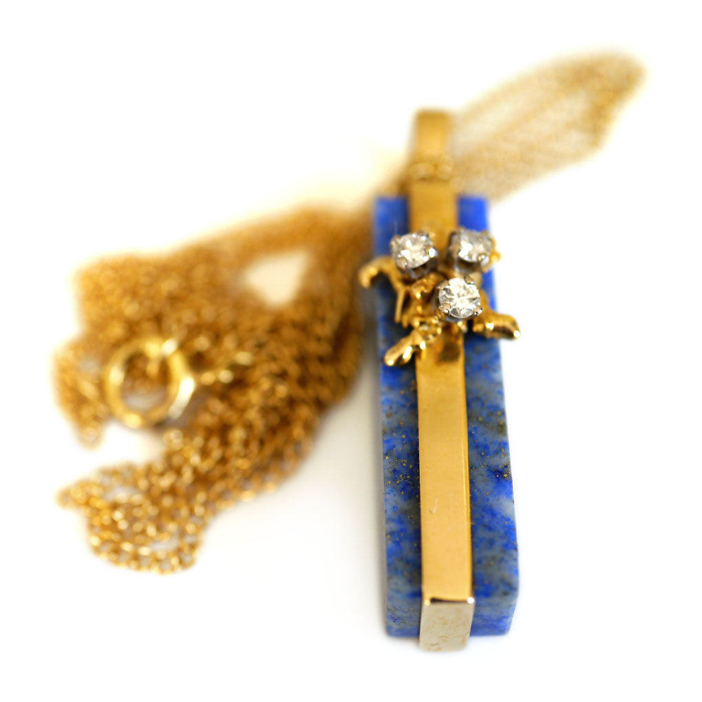 1975 Dazzling Diamond and Lapis Lazuli Necklace