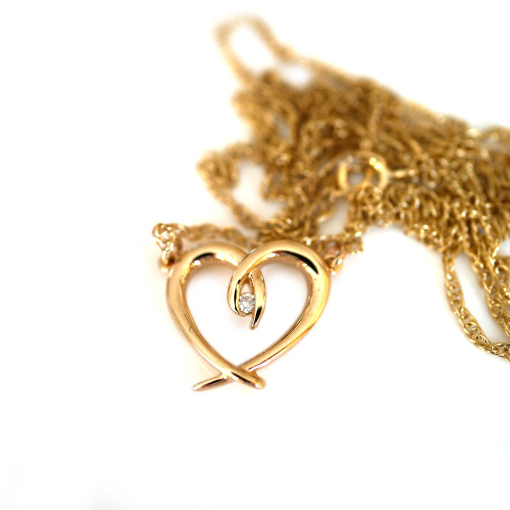 Dazzling Diamond in a Heart Necklace