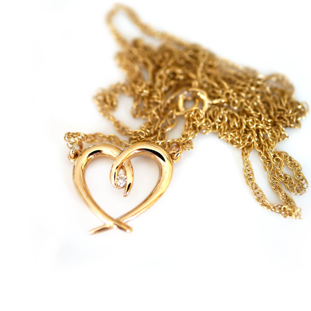 Dazzling Diamond in a Heart Necklace