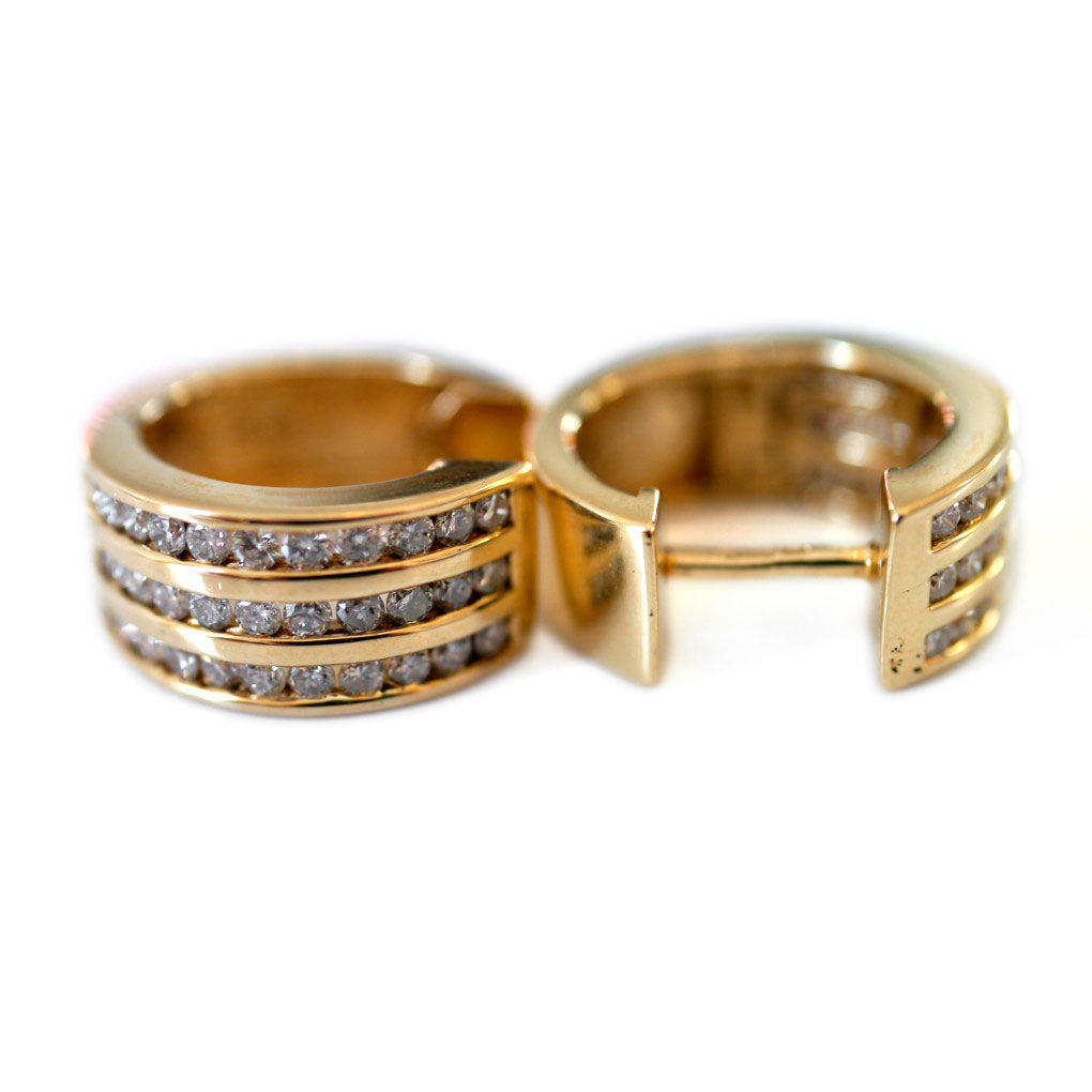 Vintage Diamond Hoops