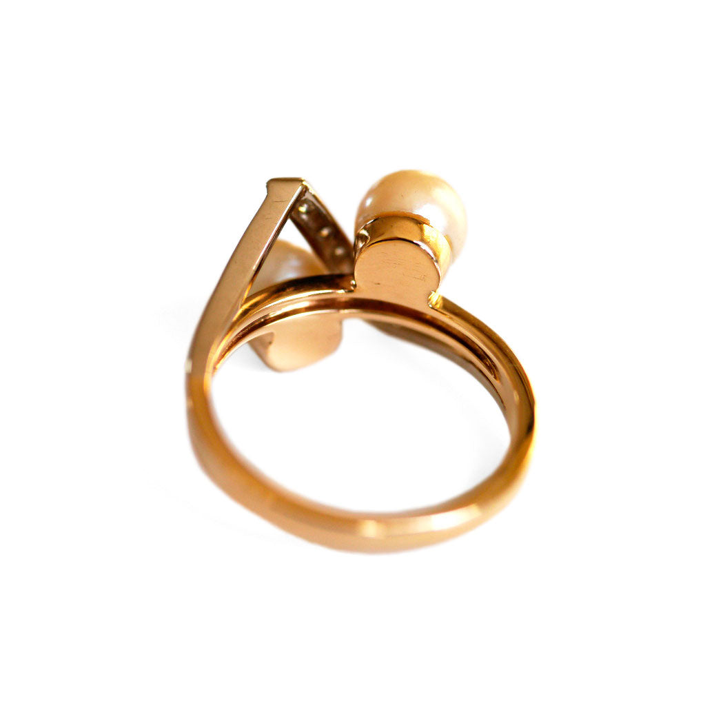 Vintage Diamond & Pearl Siffari Ring